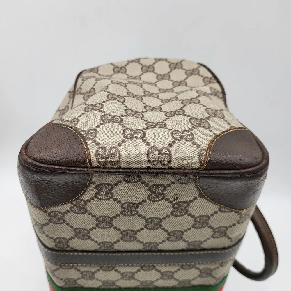Gucci Vintage GG Supreme Sherry Line Boston 35 Bag..Auth.